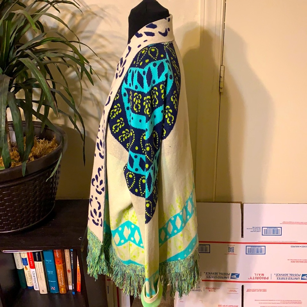 Gypsy 05 Fringe Open Front Cardigan Large - image 4